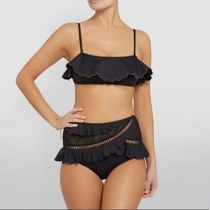 NWT Zimmerman Edie Bikini Top in Black